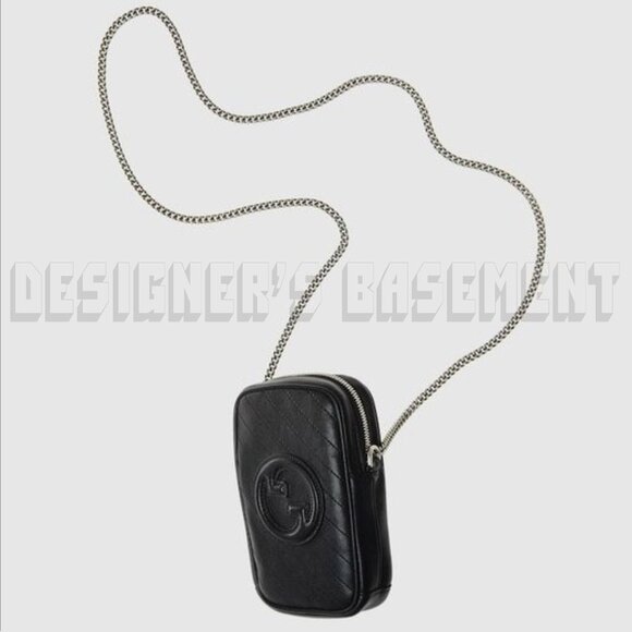 GUCCI black BLONDIE MINI Matelasse Leather Interlocking G Crossbody PHONE bag 🎁 - Picture 7 of 7